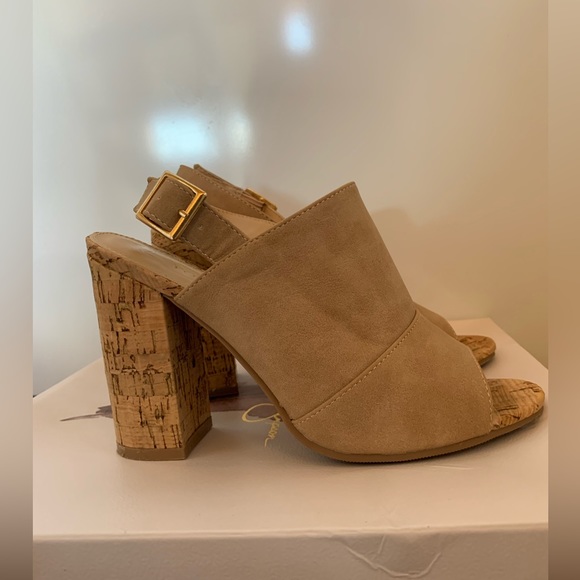 Nude Heels, Size 6, Yoki, Suede, Open-toe high heels with straps and cork heels - Picture 3 of 3